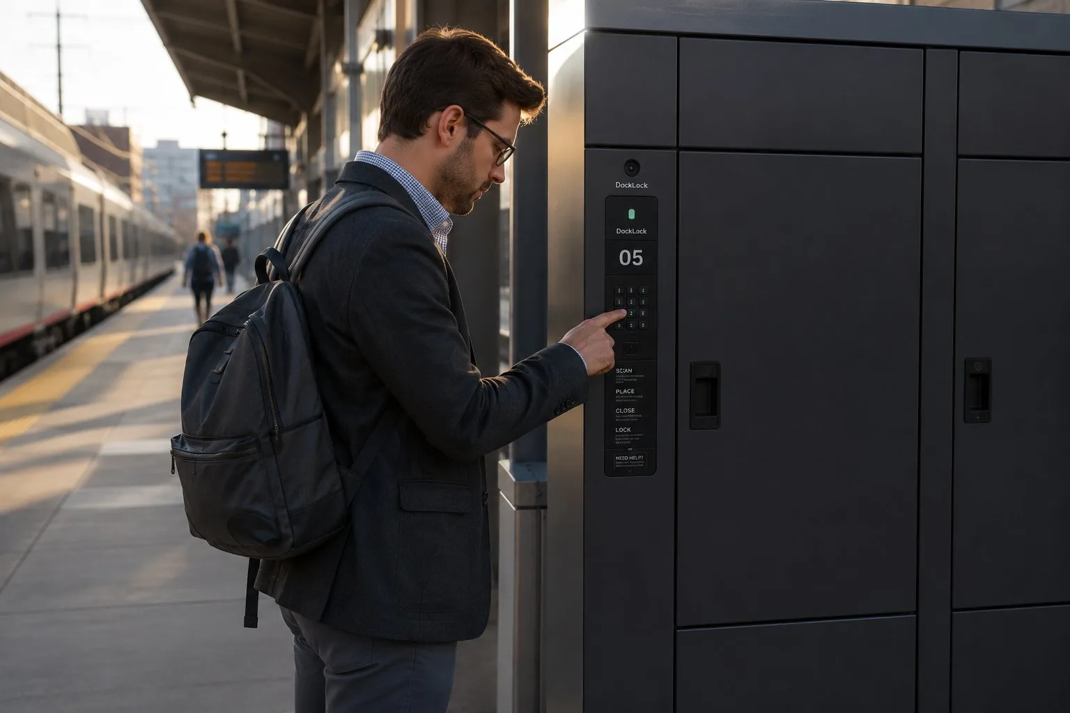 DockLock user at keypad